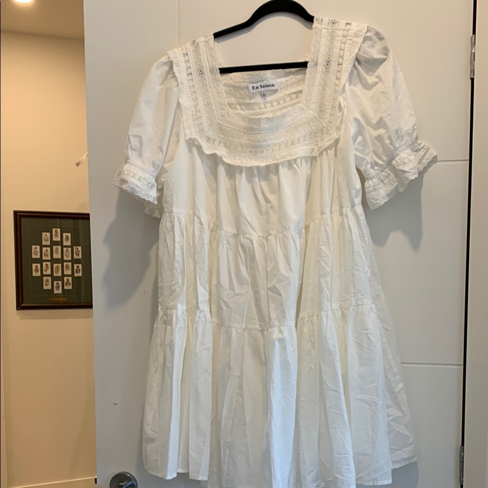 En Saison White Lace Dress